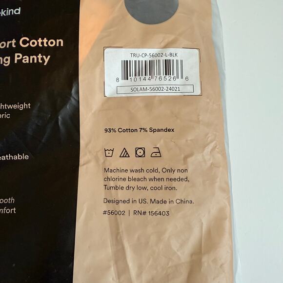 New truekind Black Cool Comfort Cotton Smoothing Panty Large - Picture 10 of 11